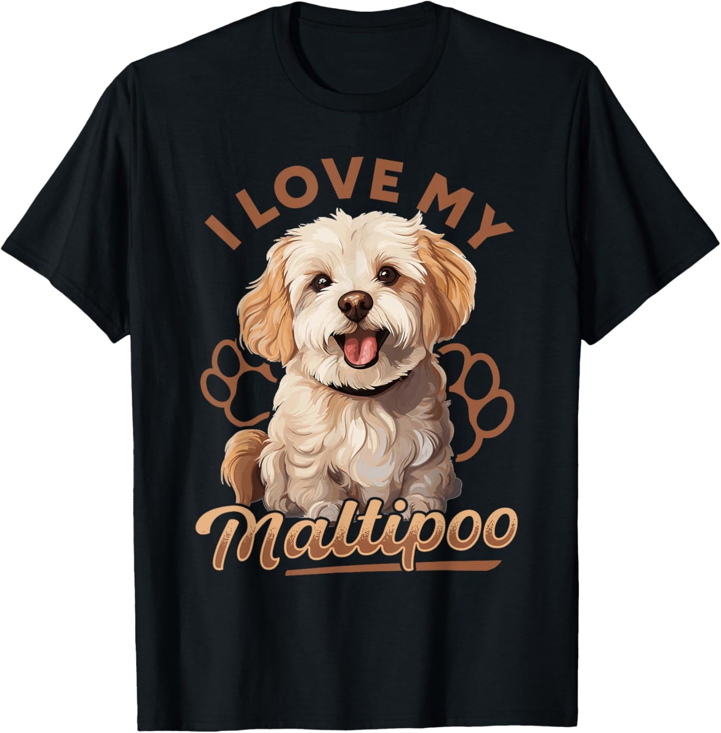Maltipoo Dog Breed Pet I Love my Maltipoo Women Girls Kids T-Shirt - T-Shirt | Black