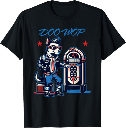 Rock N Roll 50s Sock Hop Dance Dog Doo Wop Rockabilly 1950s T-Shirt - T-Shirt | Black