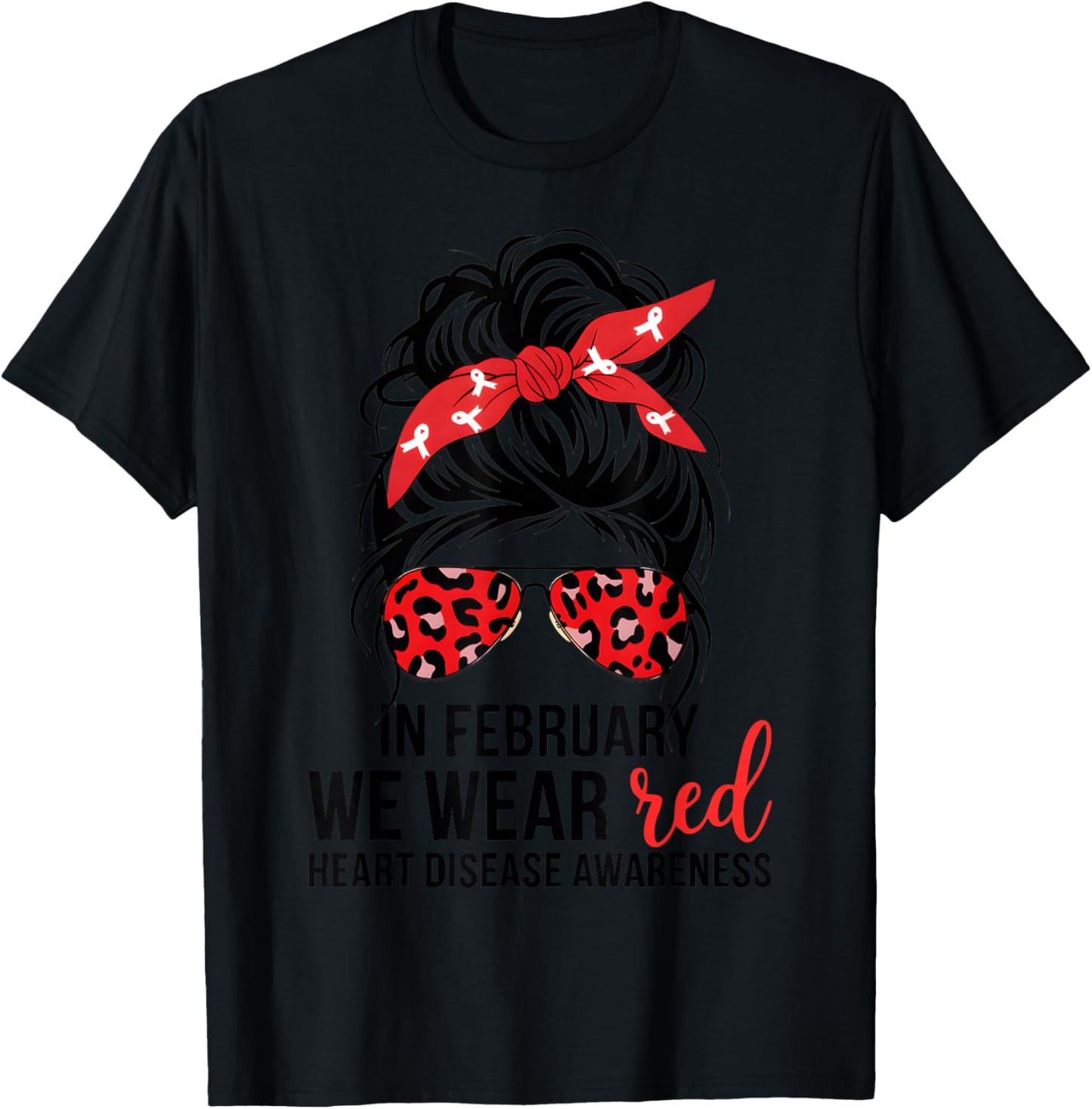 In February We Wear Red CHD Heart Disease Awareness Women T-Shirt - T-Shirt | Black