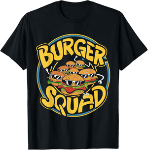 Burger Squad Funny Cheeseburger Lover Food Hamburger Crew T-Shirt - T-Shirt | Black