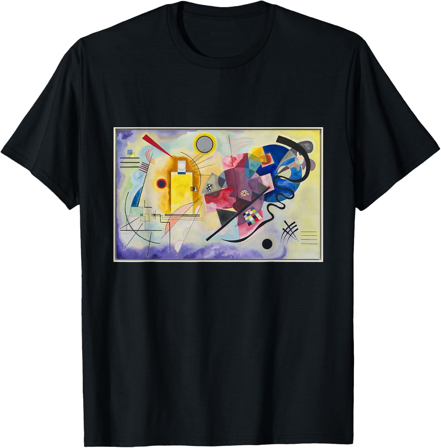Kandinsky Yellow-Red-Blue Abstraction Art Contemporary T-Shirt - T-Shirt | Black