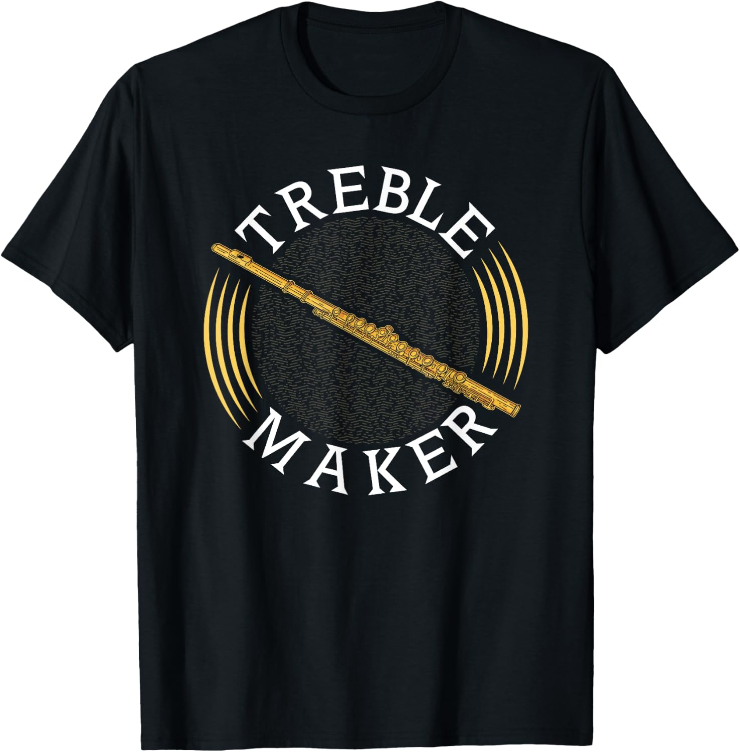 Funny Transverse Flute Intrument Treble Maker Flutist T-Shirt - T-Shirt | Black