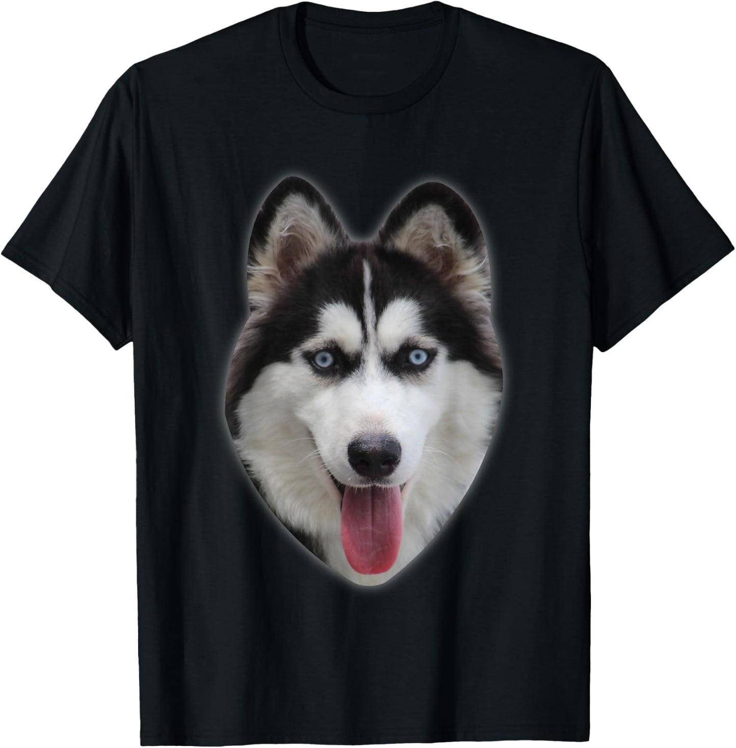 Siberian Husky Designs Siberian Husky - Men's Adult Black Short Sleeve Classic Fit - Small T-Shirt - T-Shirt | Black