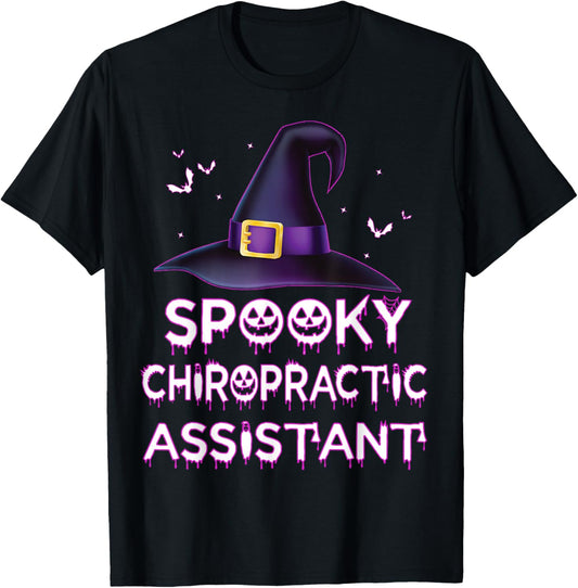 Spooky Chiropractic Assistant Halloween Costume 2023 Chiro T-Shirt - T-Shirt | Black