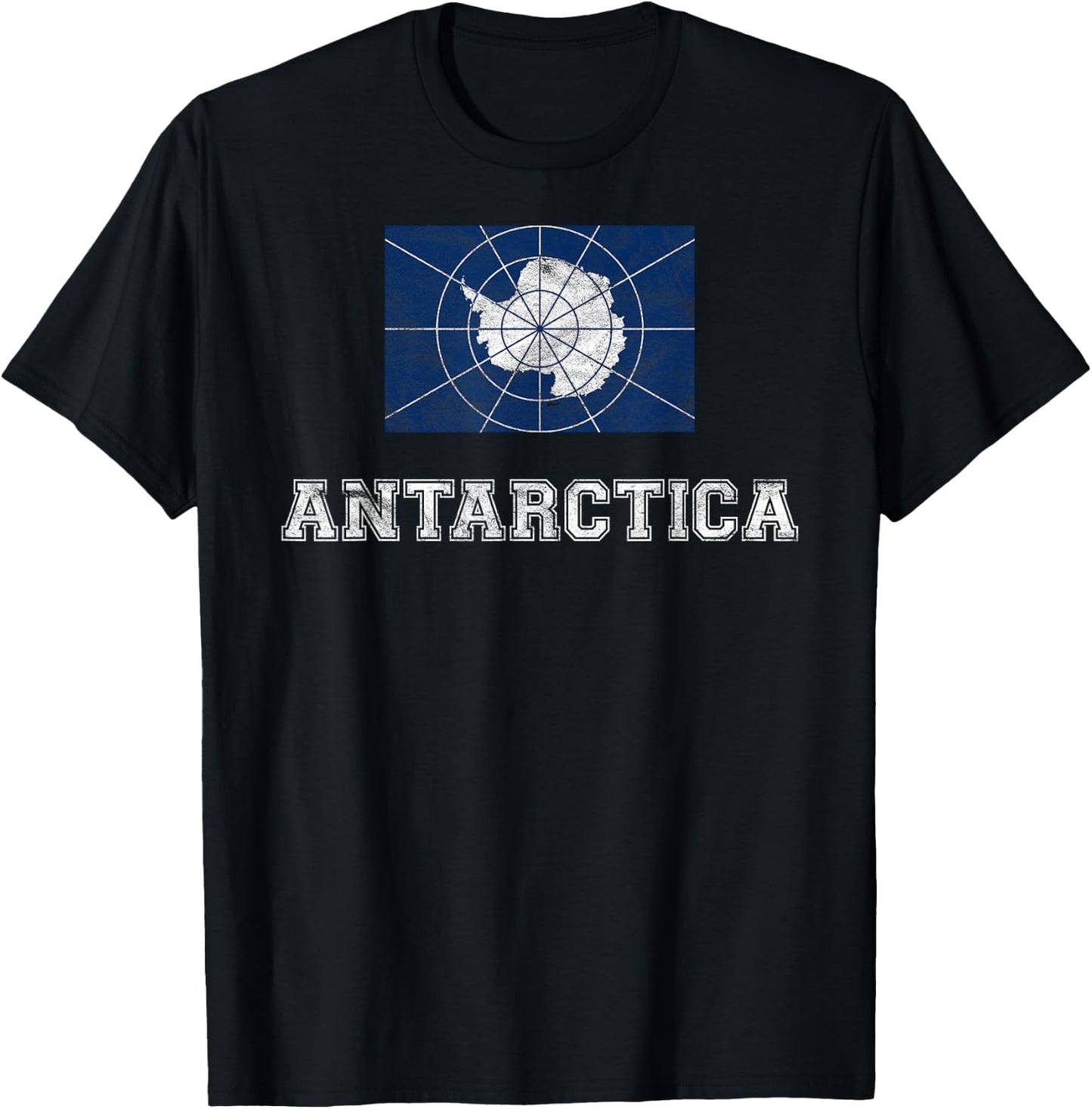 Antarctica Flag Vintage I Expedition Men Women Kids T-Shirt - T-Shirt | Black