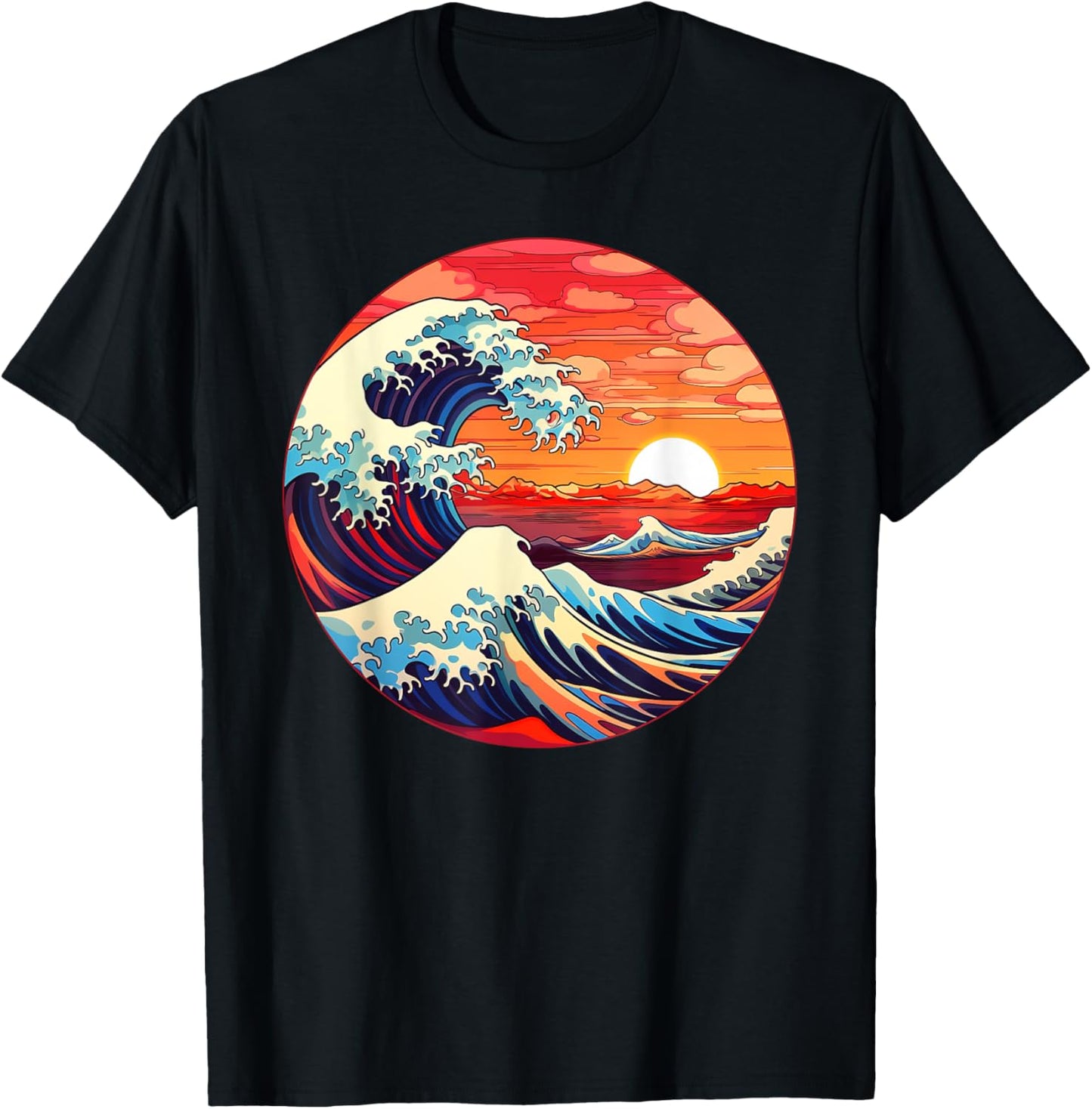 Great Art Aesthetic Tsunami boys Wave off Kanagawa Japanese T-Shirt - T-Shirt | Black