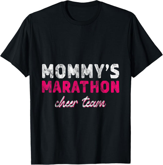Mommy's Marathon Cheer Team Running Support T-Shirt - T-Shirt | Black