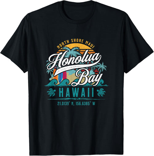 Honolua Bay North Shore Maui Hawaii Retro Sun Surf Snorkel