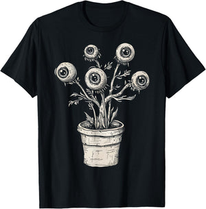 Eyes Eyeballs Plant Weird Goth Grunge Odd Strange Aesthetic T-Shirt - T-Shirt | Black