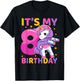 8 Years Old Unicorn Flossing 8th Birthday Party Girls Kids T-Shirt - T-Shirt | Black