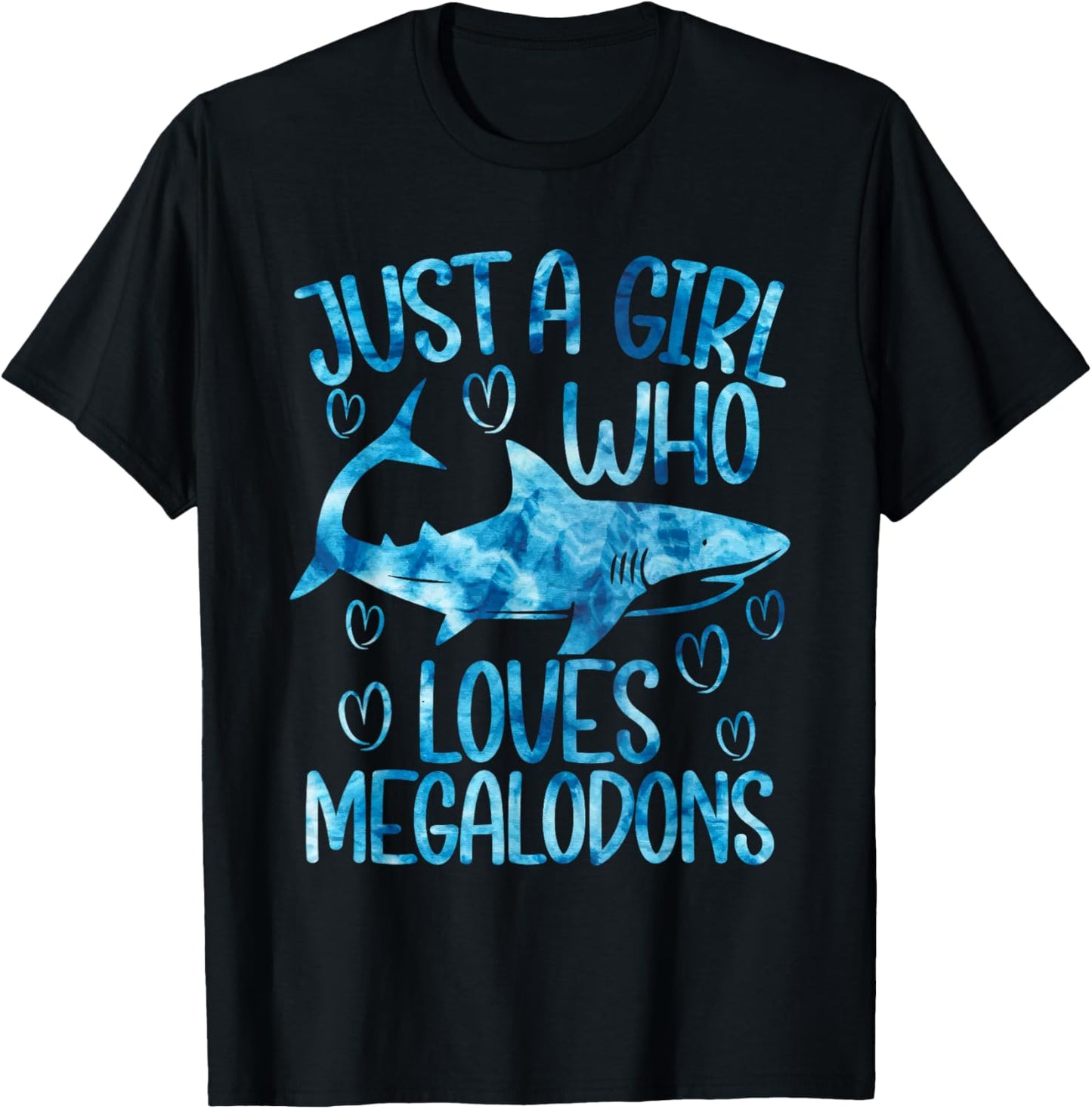 Megaladon Girl Shark Biology Ocean Funny Megalodon Lover T-Shirt - T-Shirt | Black