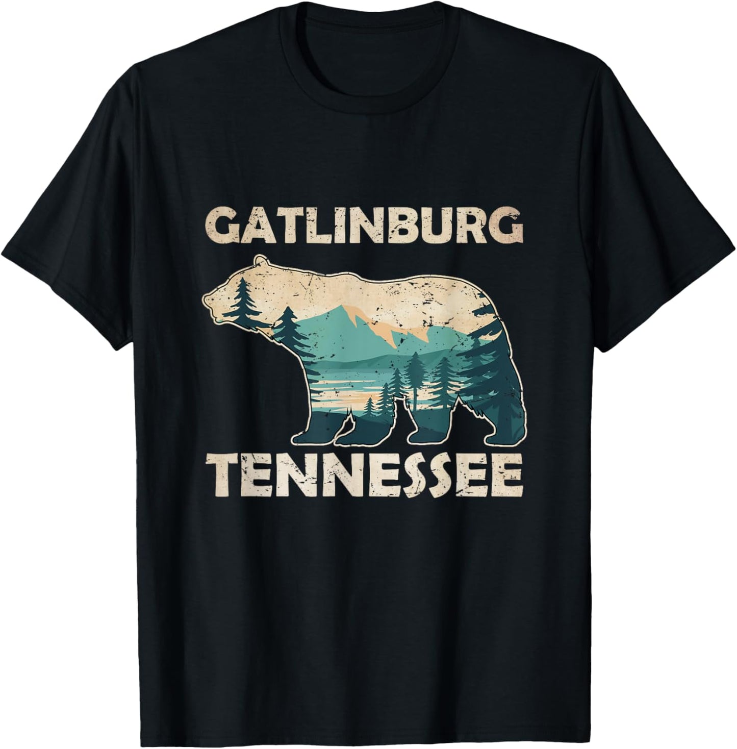 Gatlinburg Tennessee Great Smoky Mountains Bear Souvenir T-Shirt - T-Shirt | Black