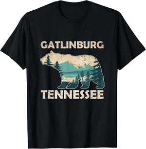 Gatlinburg Tennessee Great Smoky Mountains Bear Souvenir T-Shirt - T-Shirt | Black