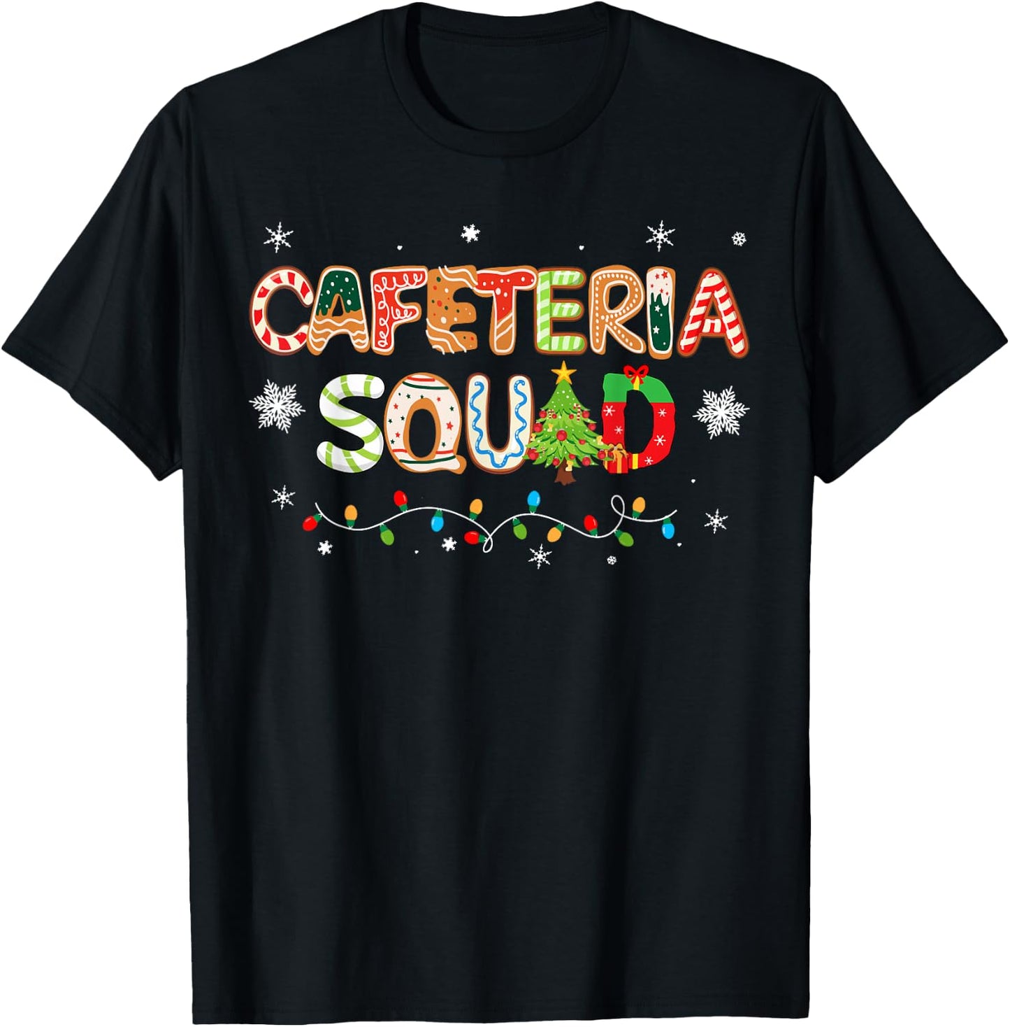 Funny Christmas Cafeteria Squad School Cafeteria Worker T-Shirt - T-Shirt | Black
