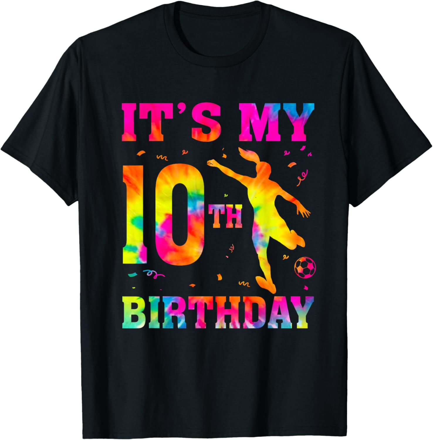 It's My 10th Birthday Soccer 10 Year Old Party Soccer Player T-Shirt - T-Shirt | Black