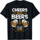 Cheers and Beers To My 50 Years 50th Birthday Drinking Beer T-Shirt - T-Shirt | Black