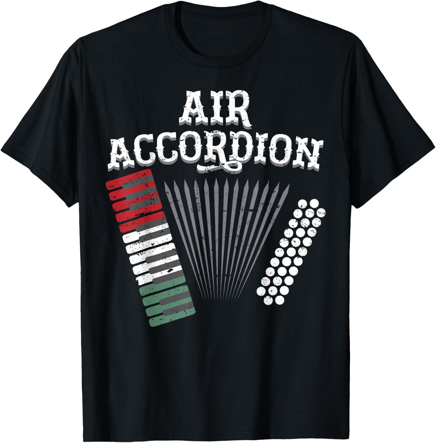 Air Accordion Mexico Flag for Mexico Fiesta Music Lovers T-Shirt - T-Shirt | Black