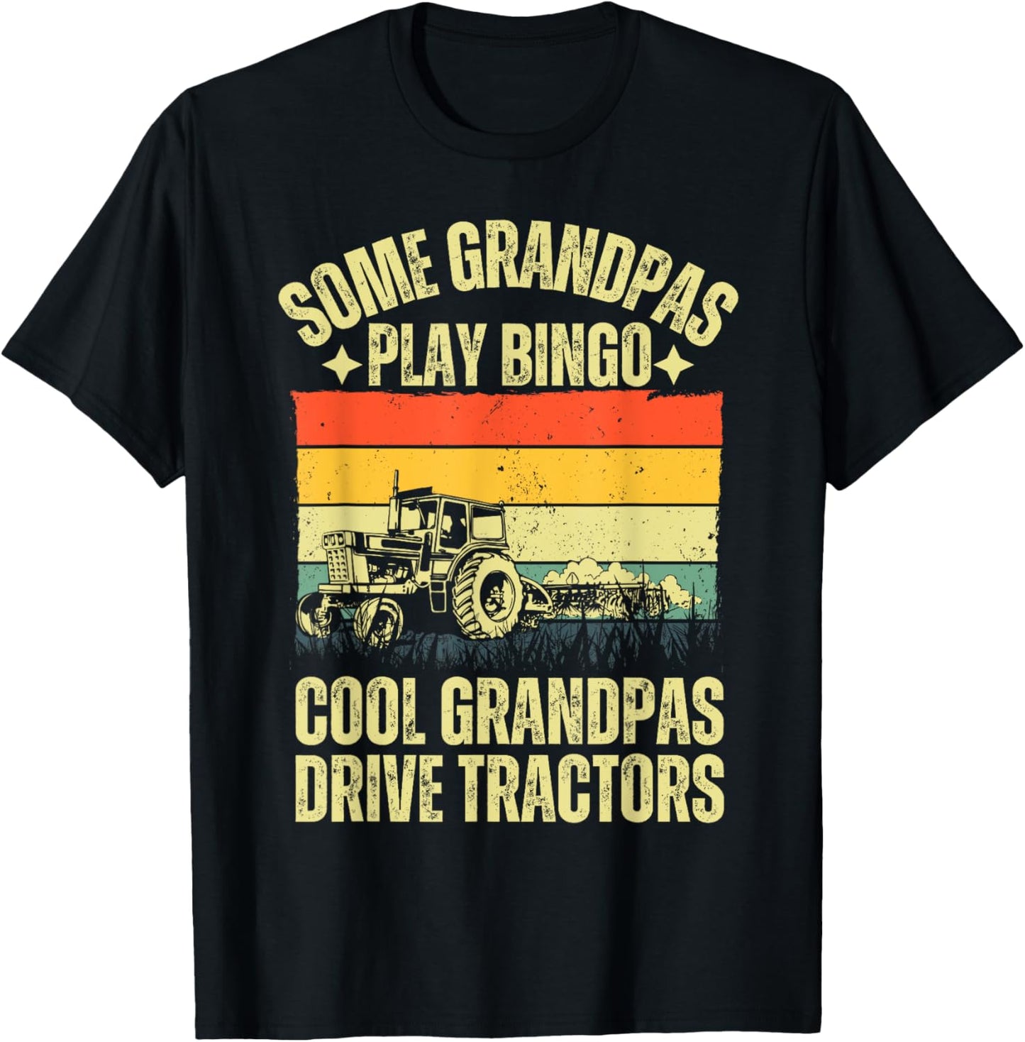 Tractor Art For Grandpa Men Farming Farmer Farm Tractor T-Shirt - T-Shirt | Black