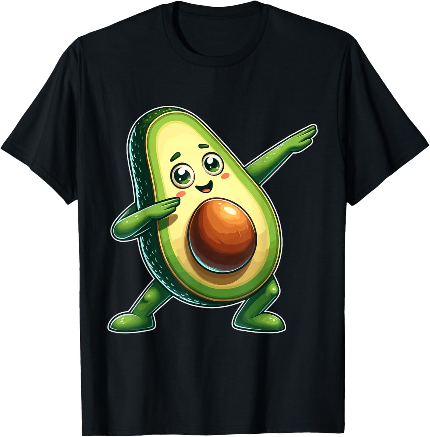 Funny Dabbing Avocado Vegan Food Lover Kids Women T-Shirt - T-Shirt | Black