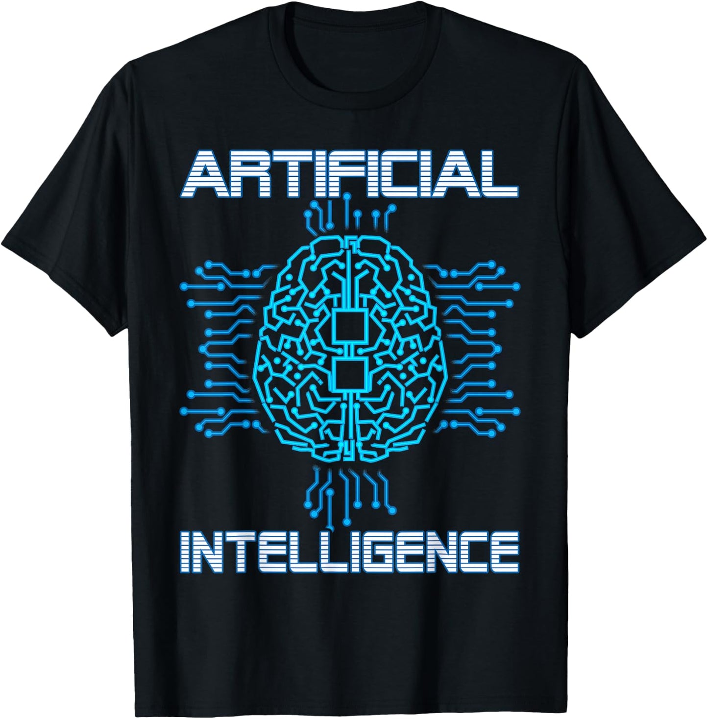 Artificial Intelligence Brain Digital Geek AI Nerd Funny T-Shirt - T-Shirt | Black