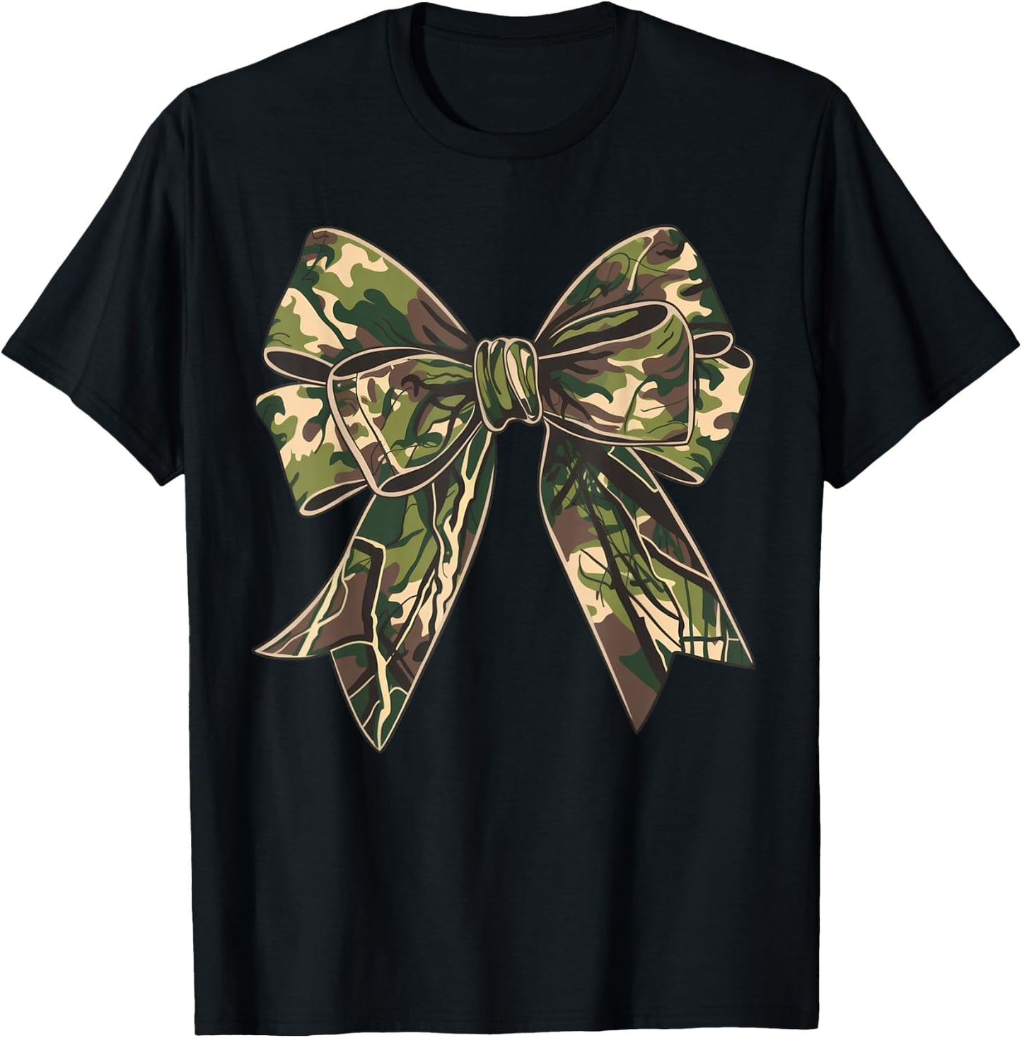 Camo Coquette Bow Hunt Duck Hunting Camouflage T-Shirt - T-Shirt | Black