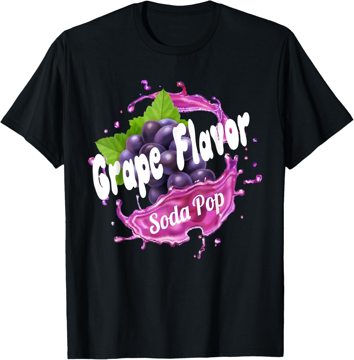 Grape Flavor Soda Pop Costume for Adults and Kids T-Shirt - T-Shirt | Black