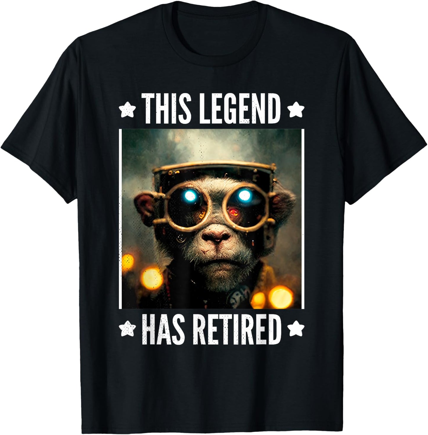 This legend has retired. Cool illustrated monkey. T-Shirt - T-Shirt | Black