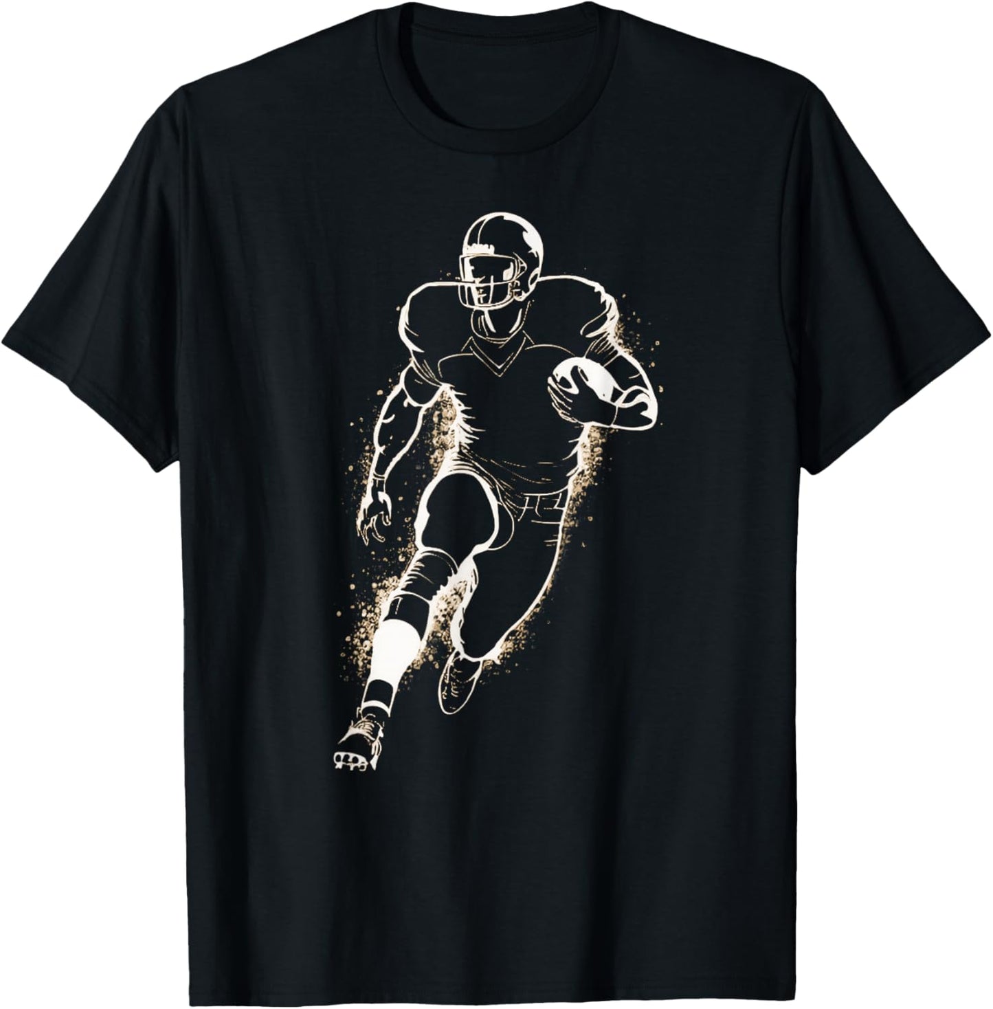 Football Player Action Silhouette Minimal T-Shirt - T-Shirt | Black