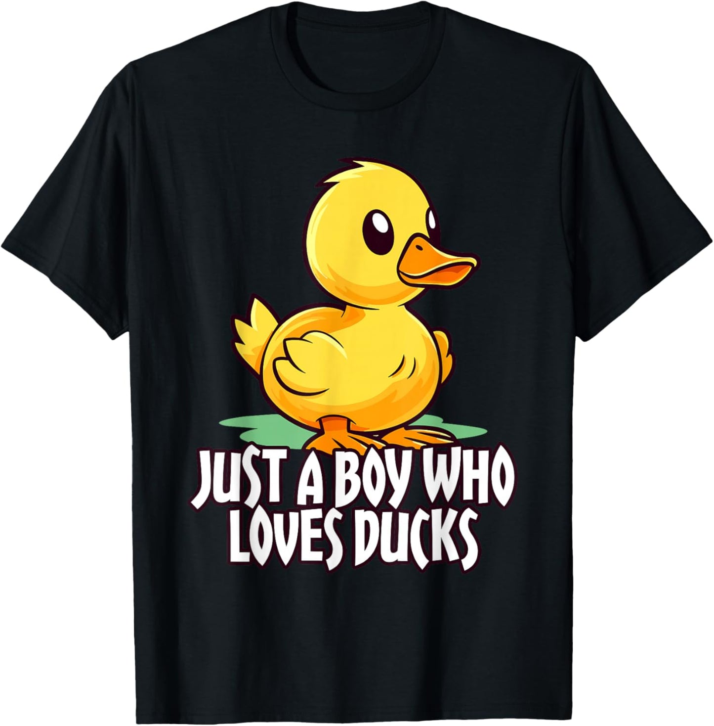 Cute Cartoon for Duck Lover Just a Boy Who Loves Ducks Gifts T-Shirt - T-Shirt | Black