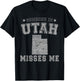 Someone In Utah Misses Me Heart Vintage State T-Shirt - T-Shirt | Black