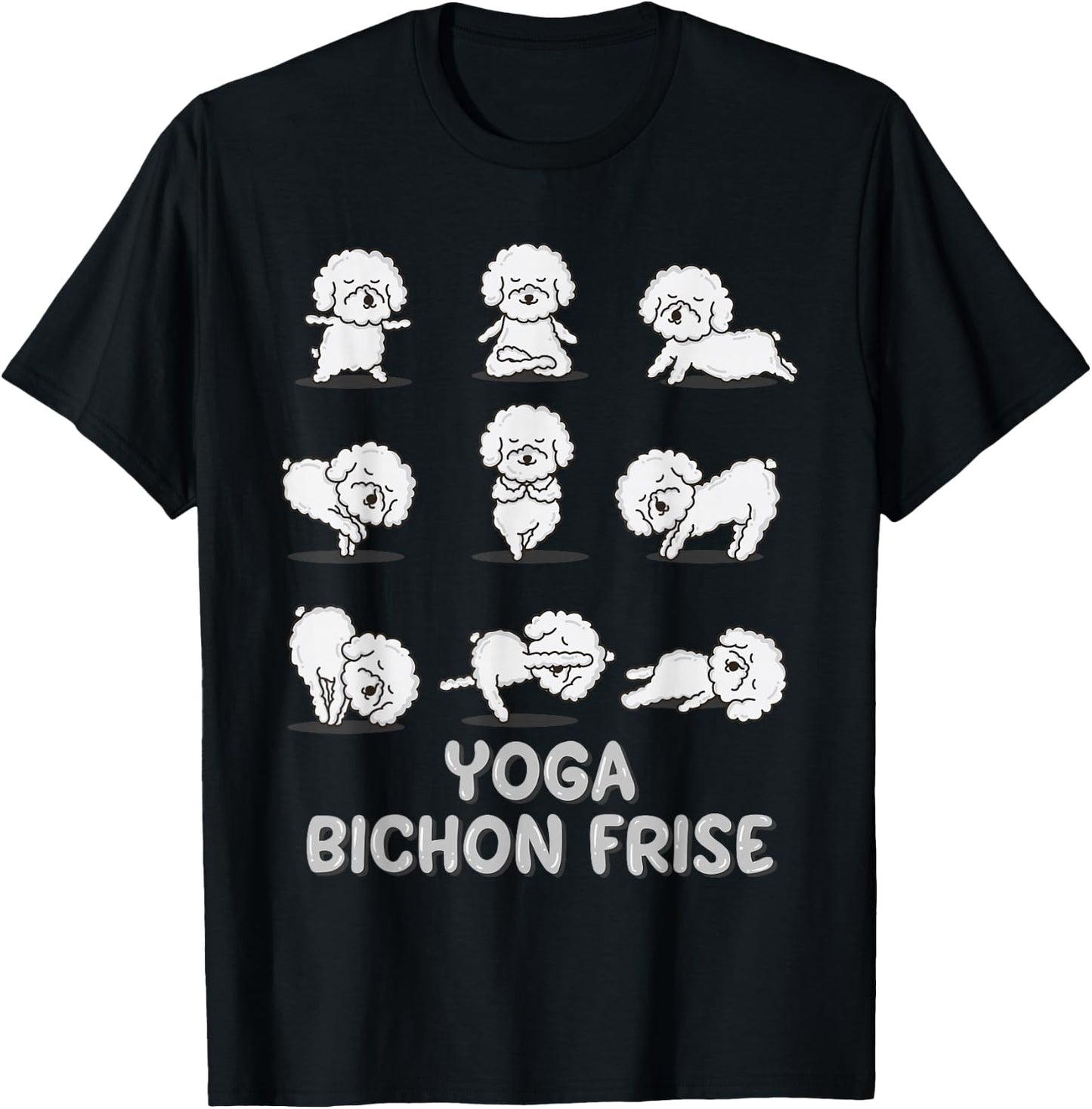 Yoga Bichon Frise Shirt Spiritual Zen Meditation Dog Lover T-Shirt - T-Shirt | Black