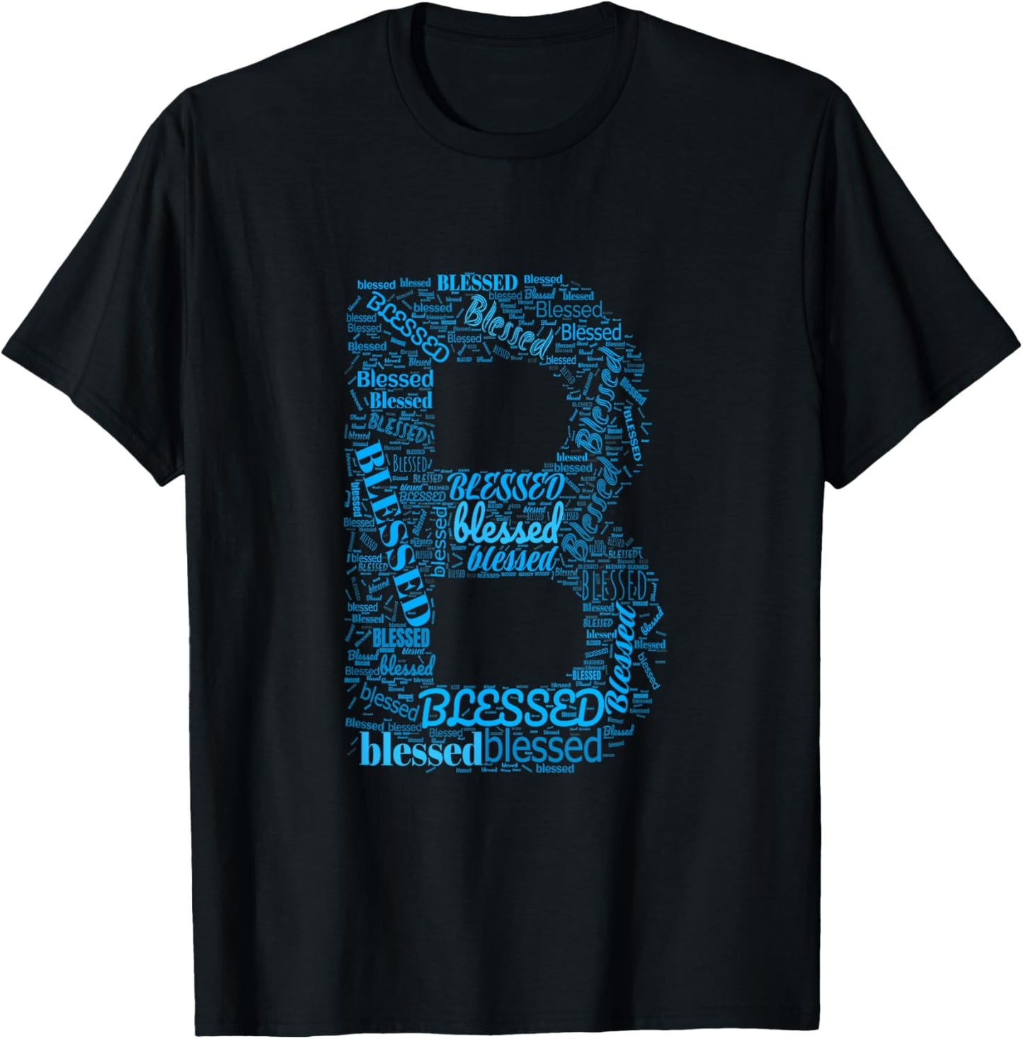 Blue B - Blessed In Countless Ways Blue Graphic T-Shirt - T-Shirt | Black