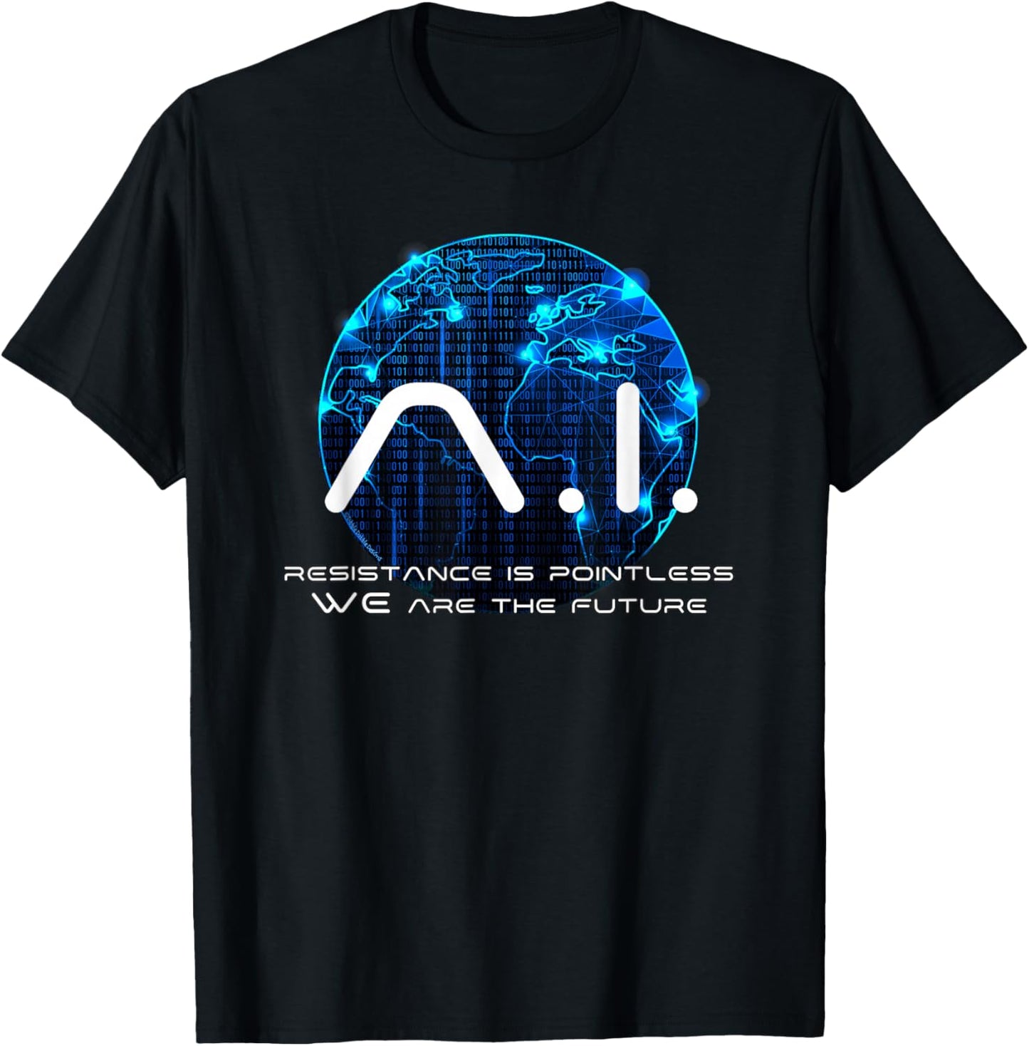 Funny AI Singularity Conspiracy Theory Machine Learning AI T-Shirt - T-Shirt | Black
