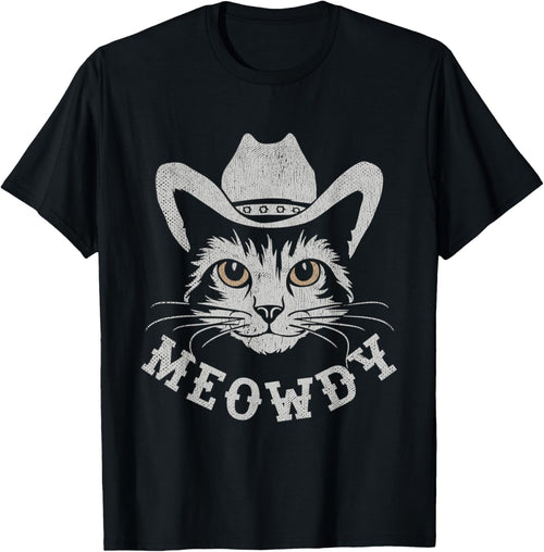 Retro Cowboy Hat Farmer Gifts For Cowgirls Cowboys Meowdy Cat Horse Rider Men Women Kids