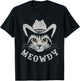 Retro Cowboy Hat Farmer Gifts For Cowgirls Cowboys Meowdy Cat Horse Rider Men Women Kids T-Shirt - T-Shirt | Black