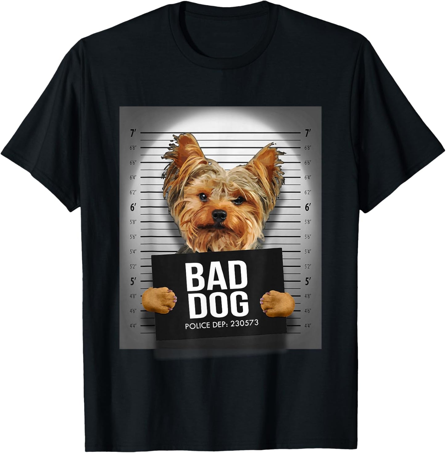 Yorkie Mugshot Shirt T-Shirt - T-Shirt | Black