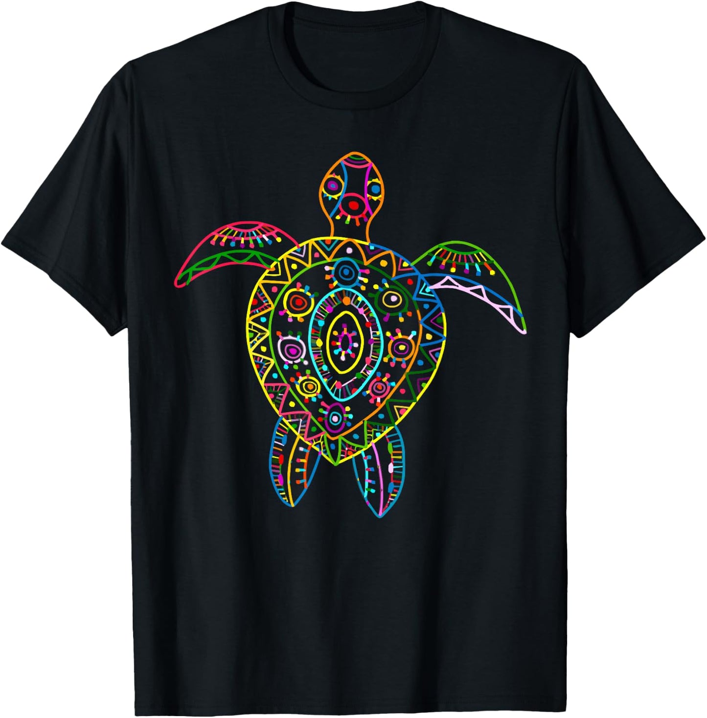 Turtle Graphic Sea Animal Vintage Hawaiian Turtle Summer T-Shirt - T-Shirt | Black