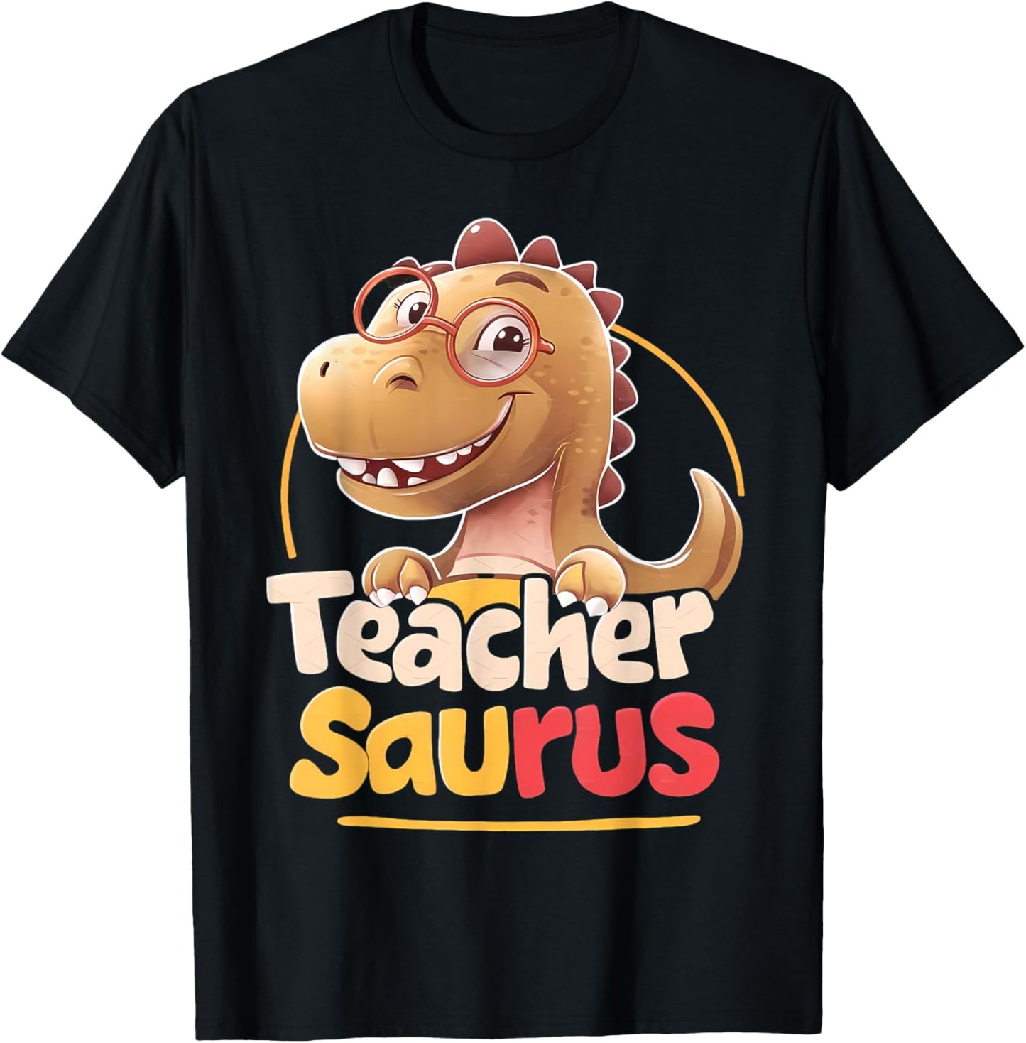 Teacher Saurus Dinosaur Back to School T-Shirt - T-Shirt | Black