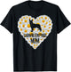 Dog Mom on Love Heart White Daisy Flowers - German Shepherd T-Shirt - T-Shirt | Black