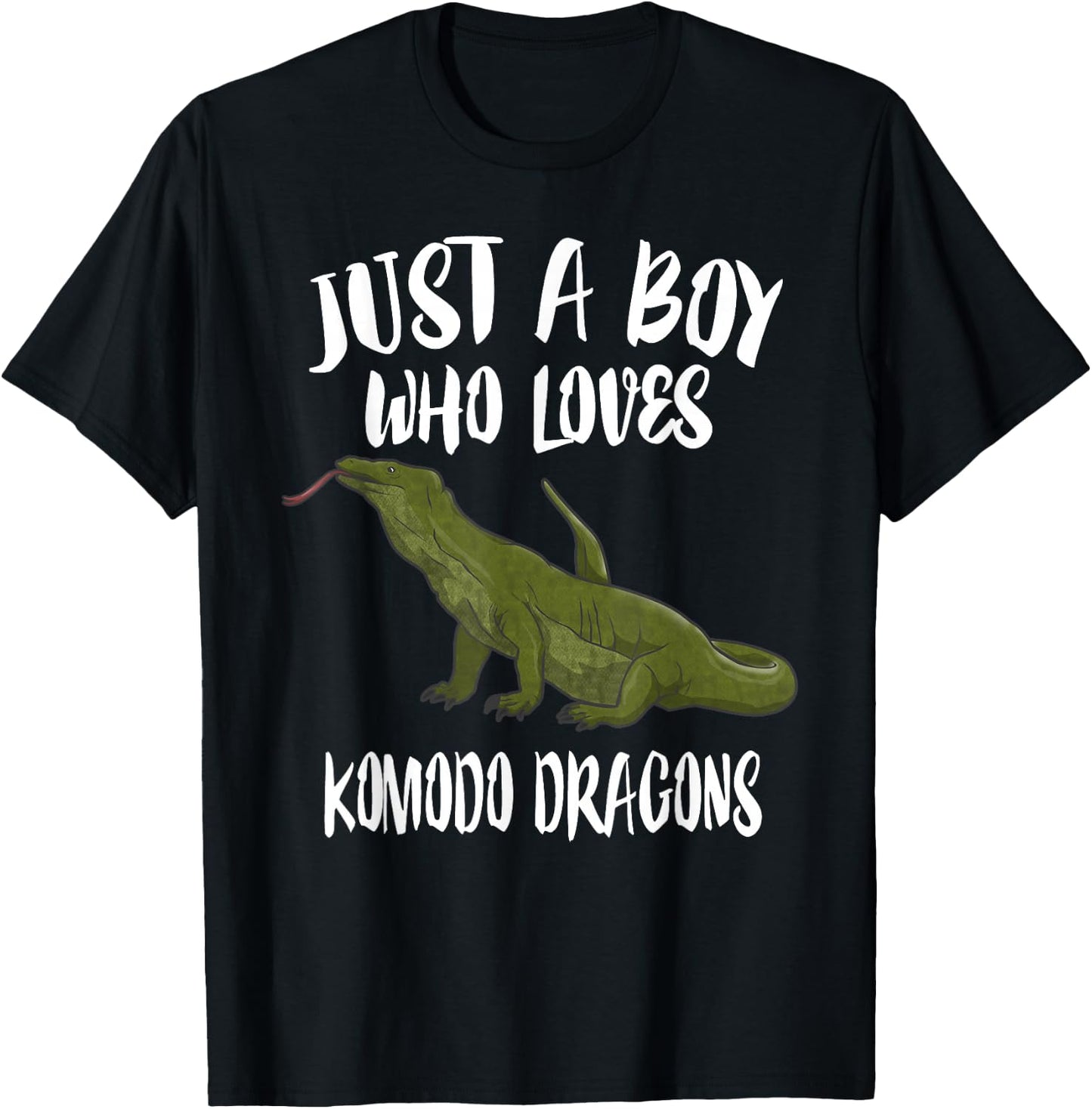 Just A Boy Who Loves Komodo Dragons Animal Gift T-Shirt - T-Shirt | Black