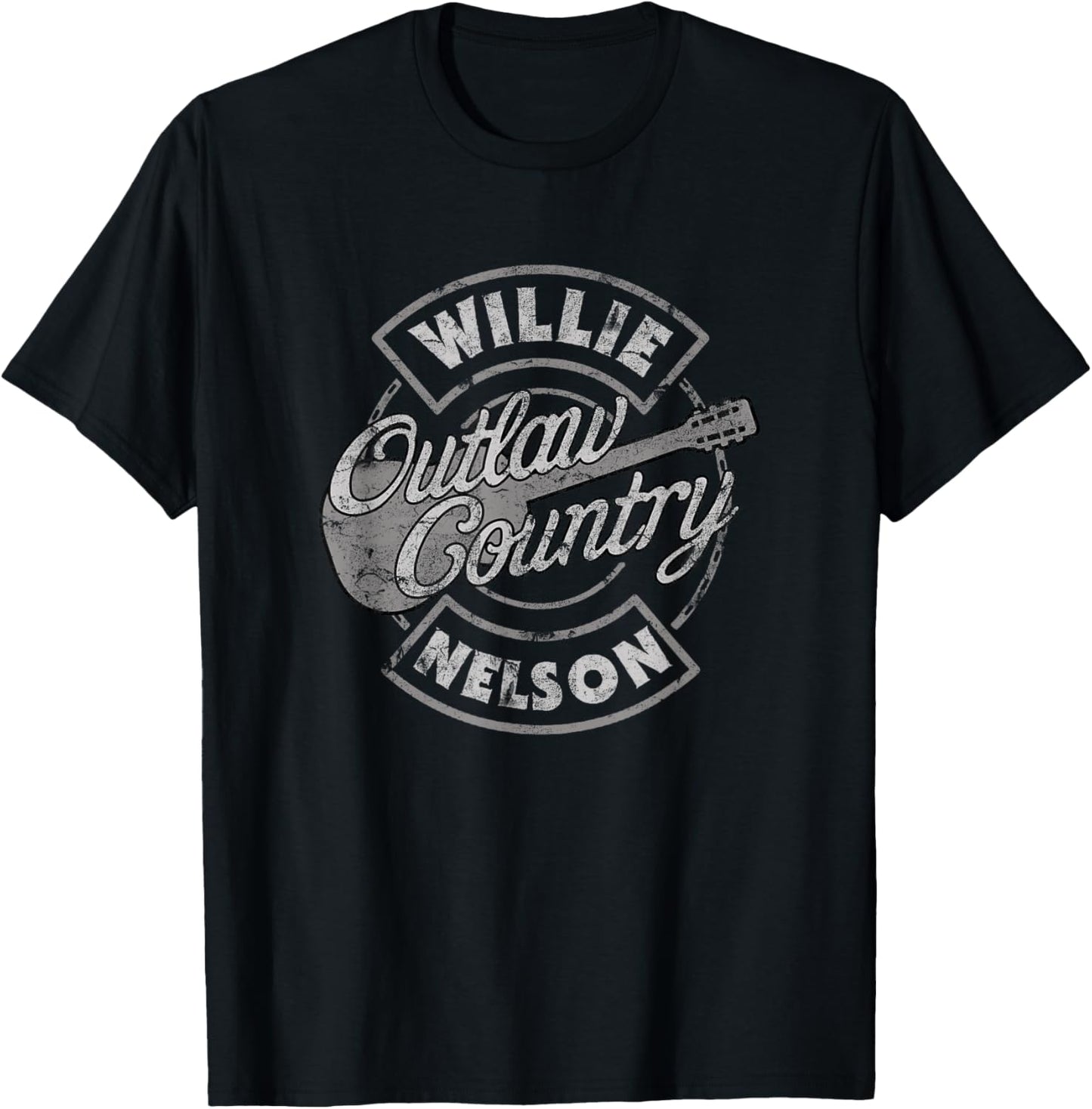 Official Willie Nelson Outlaw Country T-Shirt - T-Shirt | Black