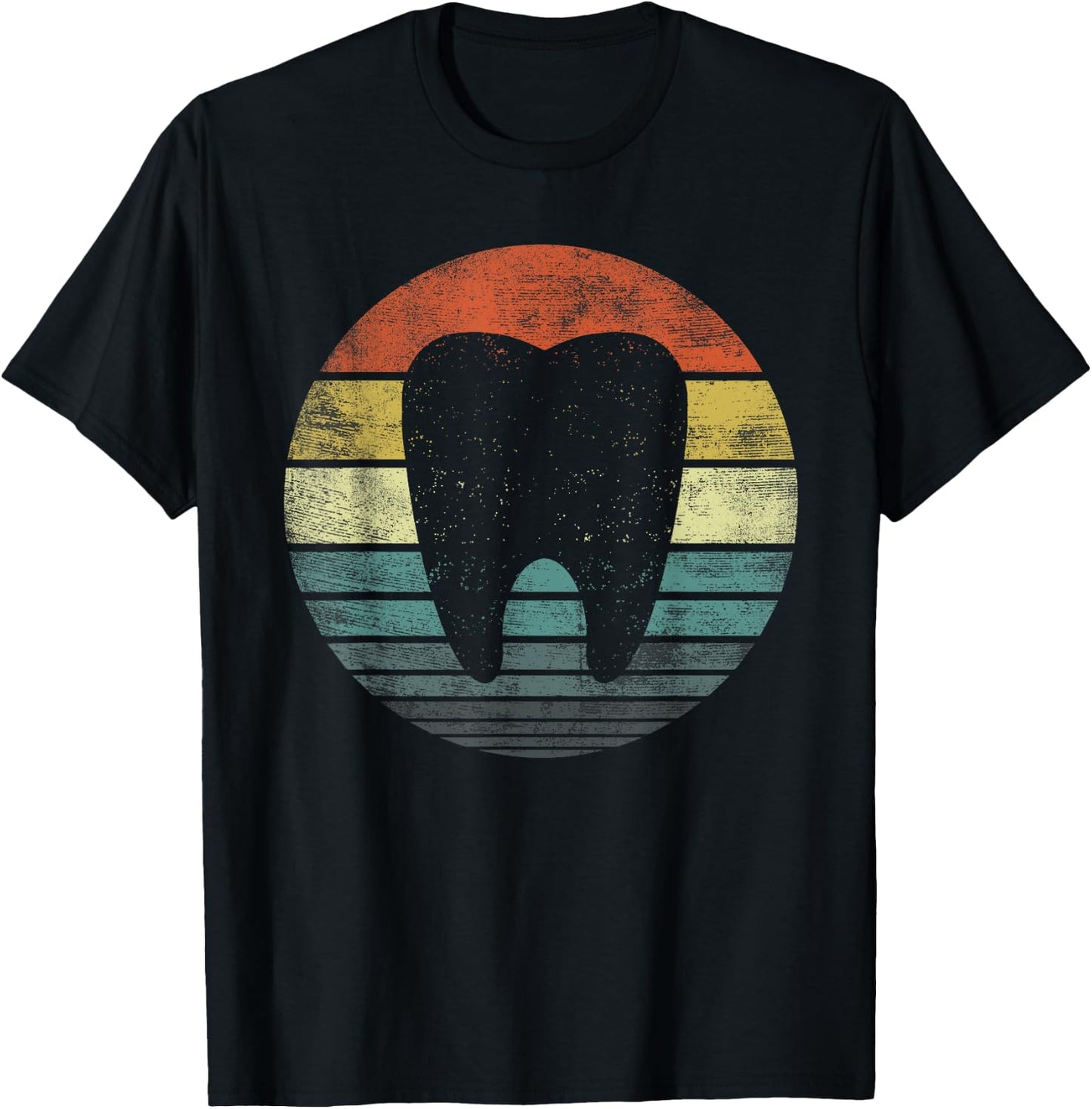 Dentist Gifts Dental Assistant Hygienist Retro Molar Tooth T-Shirt - T-Shirt | Black