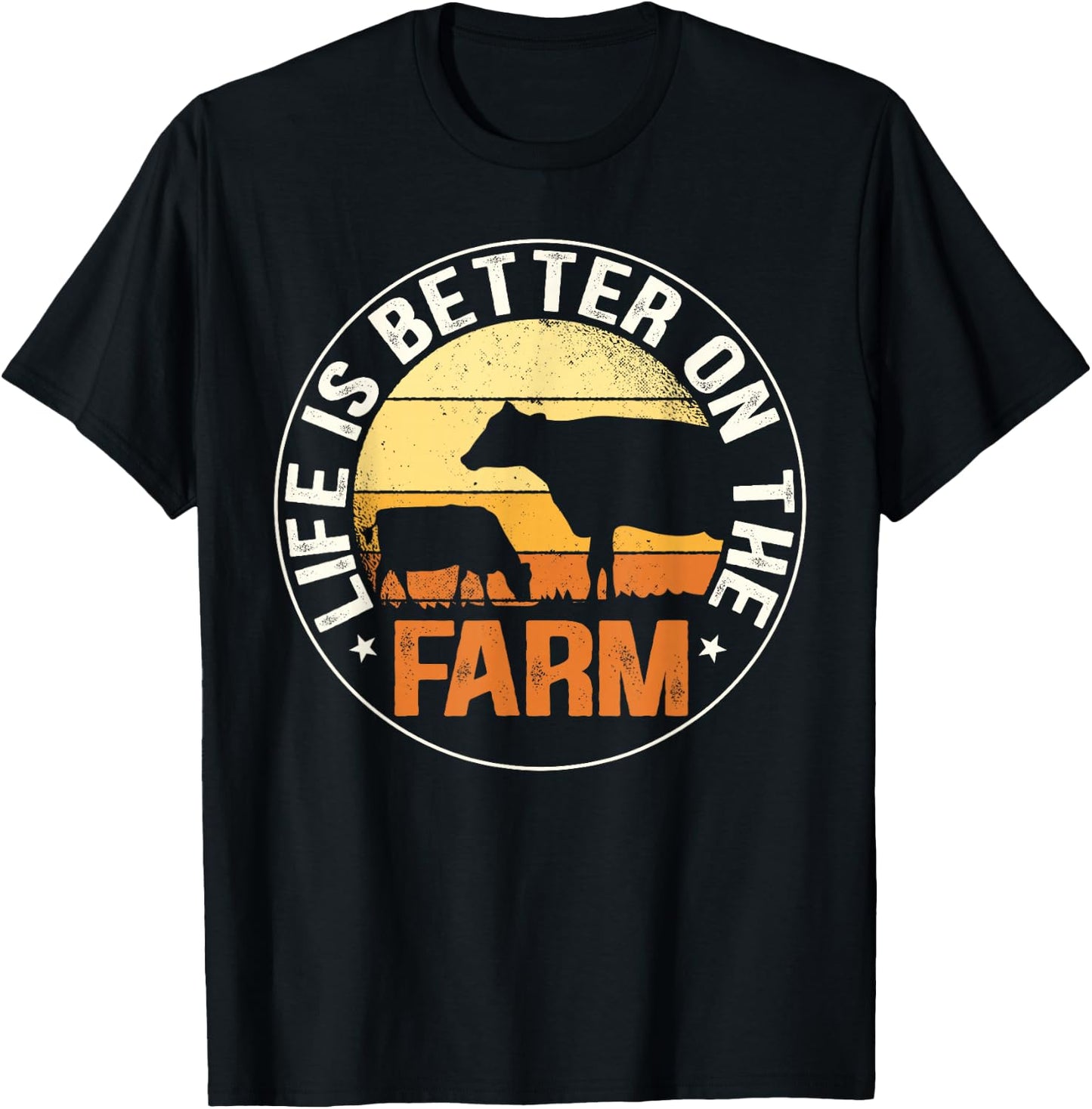 Life Is Better On The Farm Farming Rancher Farmer Lover Gift T-Shirt - T-Shirt | Black