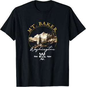 Mt. Baker Retro Vintage Apparel - Mt. Baker Souvenir T-Shirt - T-Shirt | Black