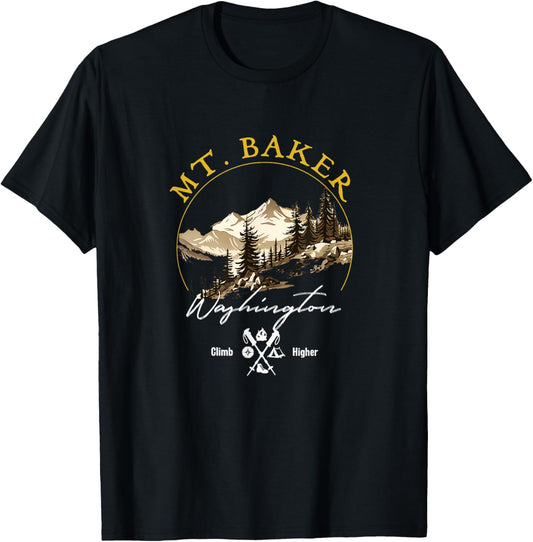 Mt. Baker Retro Vintage Apparel - Mt. Baker Souvenir T-Shirt - T-Shirt | Black
