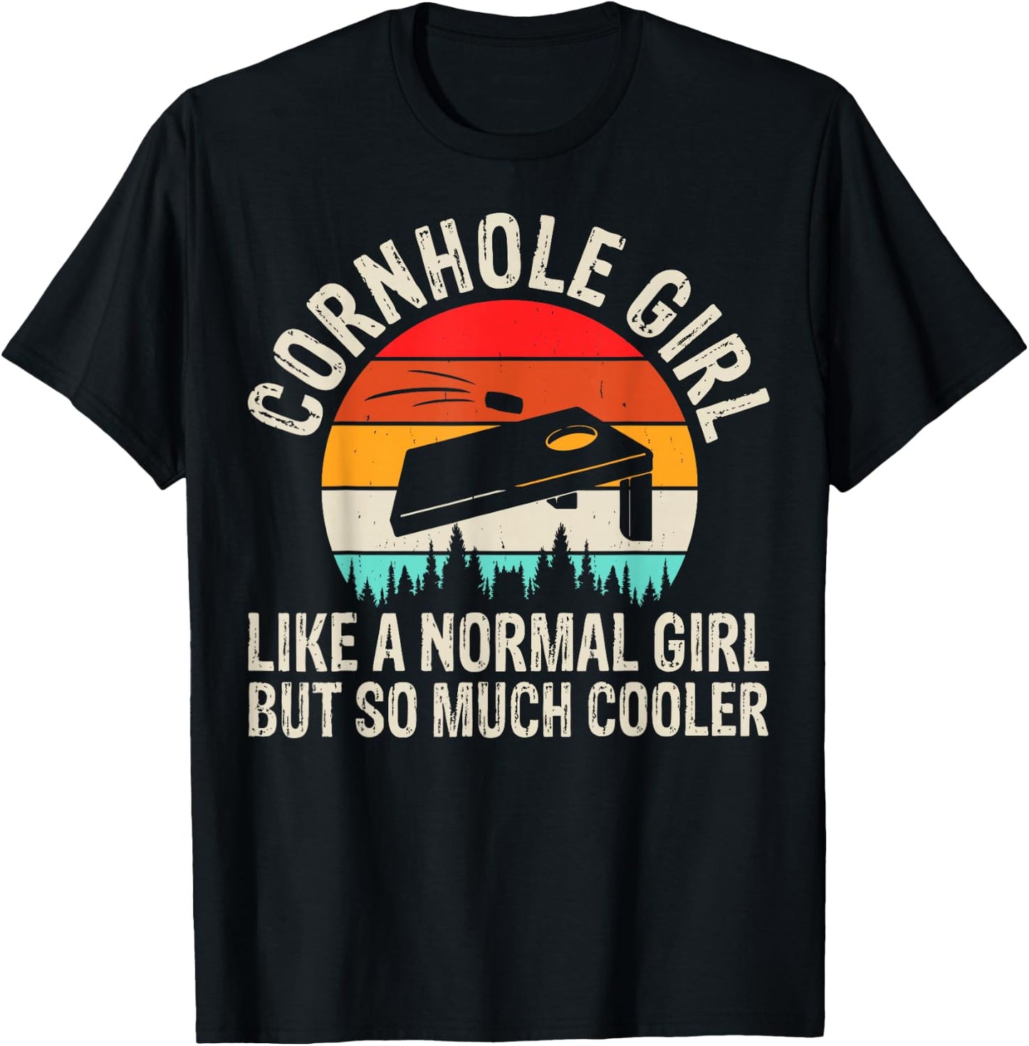 Cornhole Girl Corn Hole Players Funny Cornhole T-Shirt - T-Shirt | Black