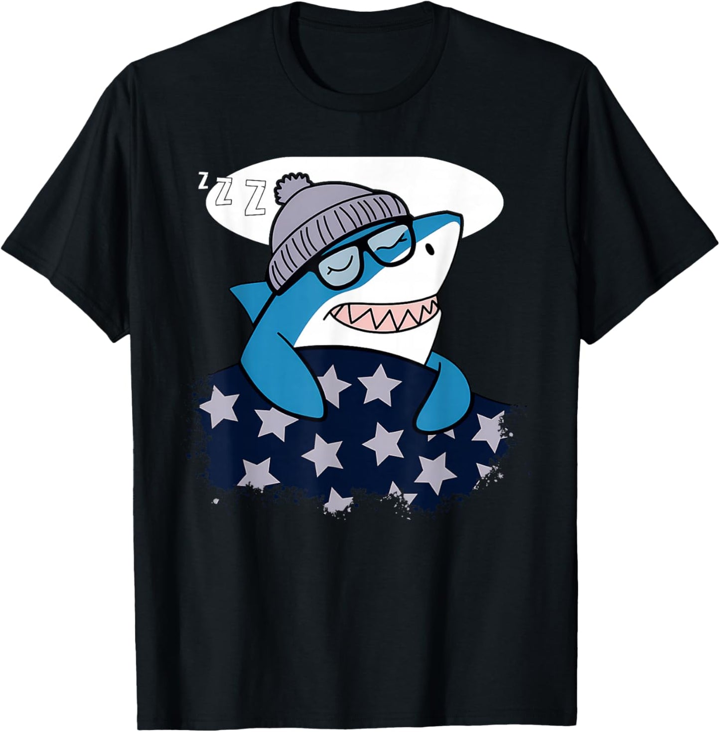 Shark Sleeping Animal Pajamas Nap PJs Outfit Shark T-Shirt - T-Shirt | Black