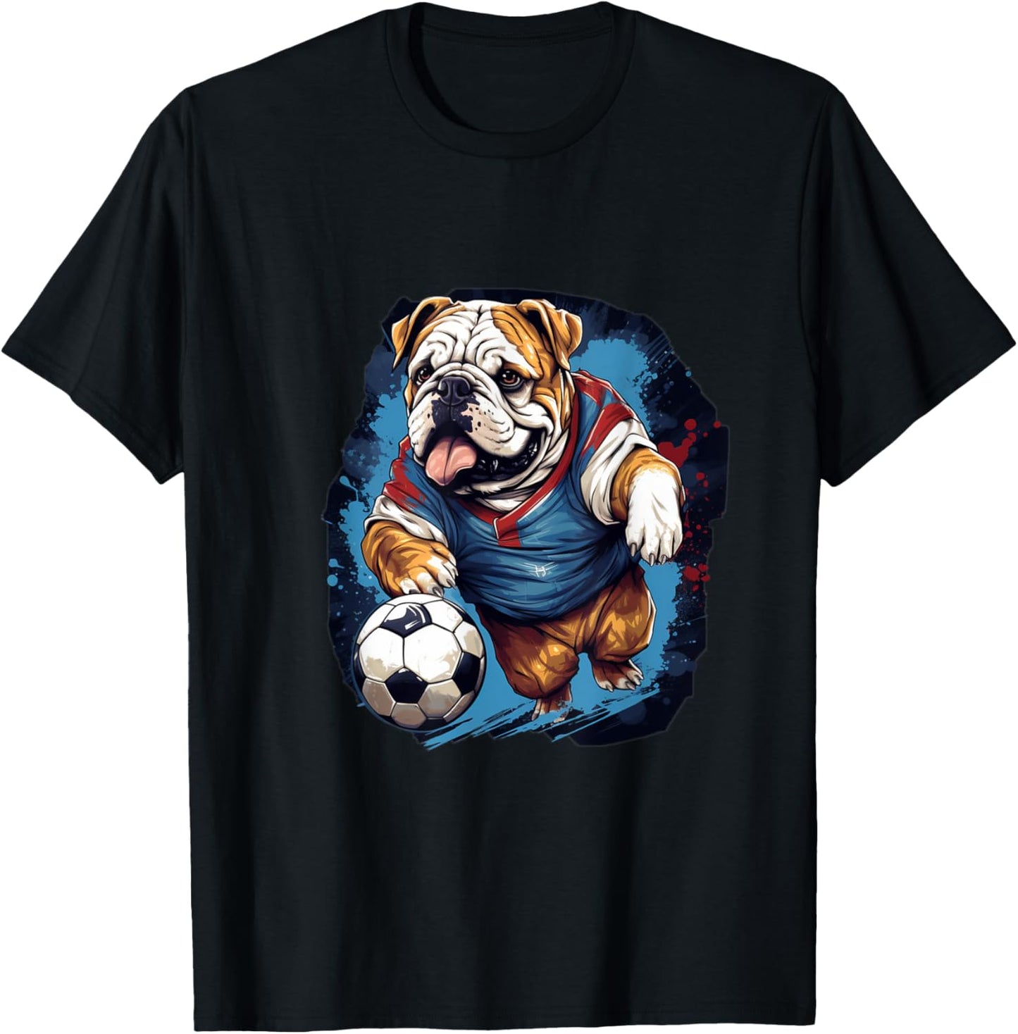 English Bulldog Soccer - English Bulldog T-Shirt - T-Shirt | Black