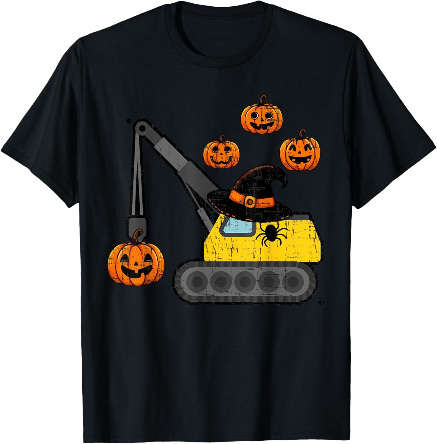 Crane Construction Truck Costume Toddler Kids Boys Halloween T-Shirt - T-Shirt | Black