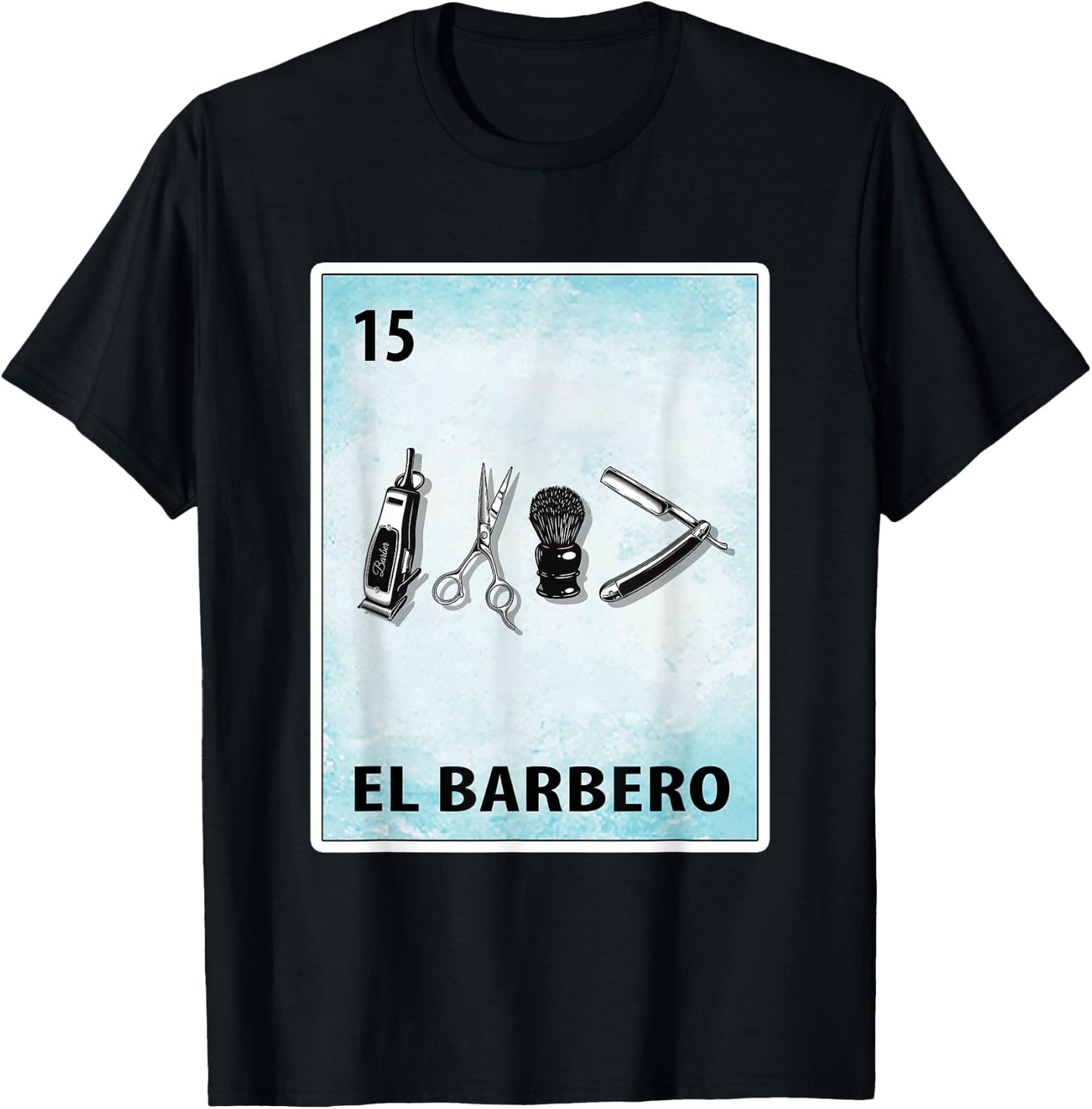 El Barbero Mexican Barber Cards T-Shirt - T-Shirt | Black